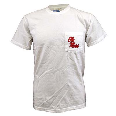 SS STACKED OM POCKET TEE WHITE