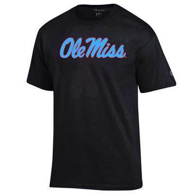 SCRIPT OLE MISS BASIC SHORT SLEEVE TEE BLACK