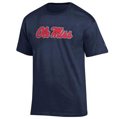 SCRIPT OLE MISS BASIC SHORT SLEEVE TEE MIDNIGHT_NAVY