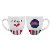 OLE MISS HEART STRIPED MUG