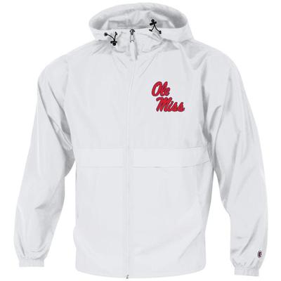 OLE MISS FULL ZIP LIGHTWEIGHT JACKET WHITE