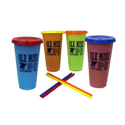 OLE MISS SET OF 4 CONCOURES TUMBLER LID STRAW