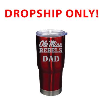 VACUUM INSULATED STAINLESS STEEL OLE MISS DAD TUMBLER RED