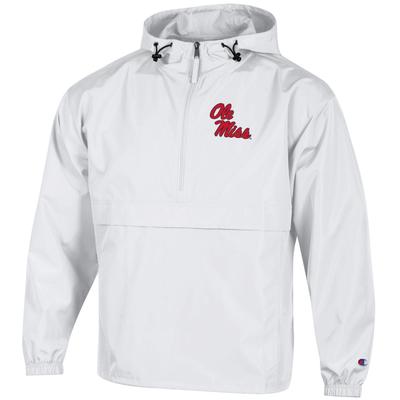 OLE MISS PACK N GO JACKET WHITE