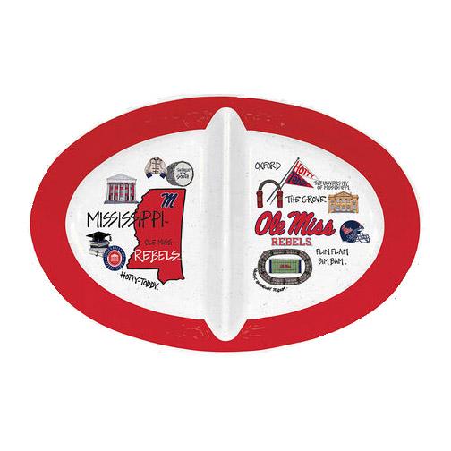  Ole Miss 2 Section Melamine Tray