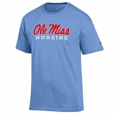 SS BASIC OLE MISS SCRIPT NURSING TEE LIGHT_BLUE