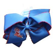 KING OLE MISS GAME DAY EMBROIDERED BOW