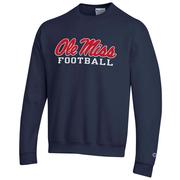 OLE MISS SCRIPT FOOTBALL POWERBLEND FLEECE CREW