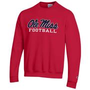 OLE MISS SCRIPT FOOTBALL POWERBLEND FLEECE CREW