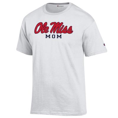 SS SCRIPT OLE MISS MOM BASIC TEE WHITE