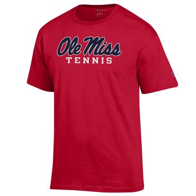 SS SCRIPT OLE MISS TENNIS BASIC TEE SCARLET