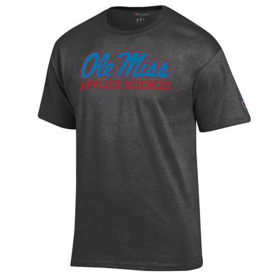 CLEARANCE SS SCRIPT OLE MISS APPLIED SCIENCES BASIC TEE GRANITE_HEATHER