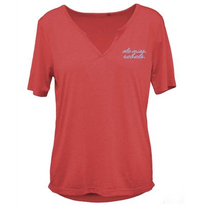 OLE MISS REBELS DREAM GIRL VNECK TEE CHILI_HEATHER