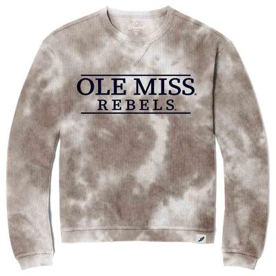 OLE MISS REBELS TIE DYE TIMBER CORDED CREW STRATUS_TIE_DYE