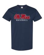 SCRIPT OLE MISS BASEBALL SS TEE