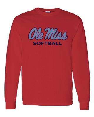 SCRIPT OLE MISS SOFTBALL LS TEE