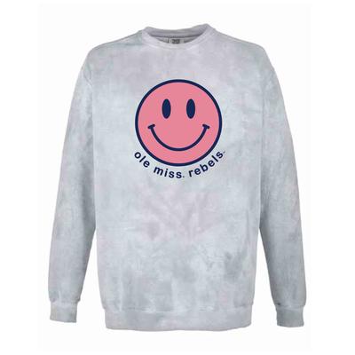 OLE MISS REBELS COMFORT COLORS COLOR BLAST CREW NECK SWEATSHIRT GREY