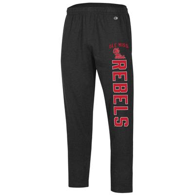 OLE MISS CHAMPION MENS TAPERED PANTS BLACK_HEATHER