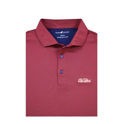 OLE MISS STRETCH EVEN STRIPE POLO NAVY_RED