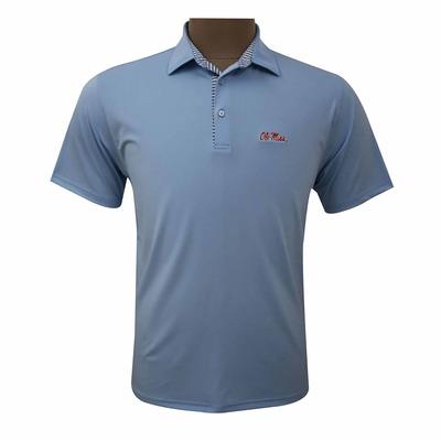 OLE MISS HOUNDSTOOTH TRIM PERFORMANCE POLO ICE_BLUE_NAVY