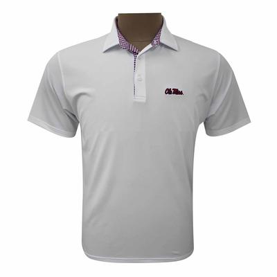 OLE MISS HOUNDSTOOTH TRIM PERFORMANCE POLO WHITE_RED_NAVY