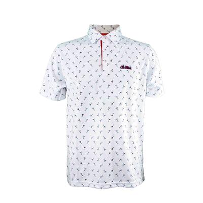 OLE MISS BAMBOO CHARCOAL MANHATTAN POLO WHITE_NAVY_RED