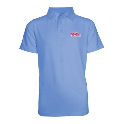 OLE MISS BLAKE SOLID PERFORMANCE SS POLO LIGHT_BLUE