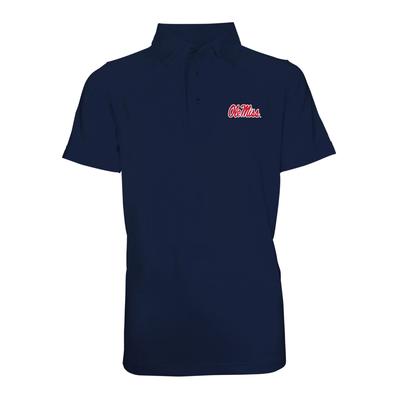 OLE MISS BLAKE SOLID PERFORMANCE SS POLO NAVY