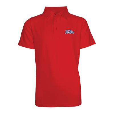 OLE MISS BLAKE SOLID PERFORMANCE SS POLO RED