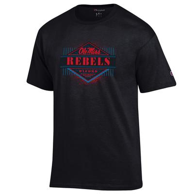 SS OLE MISS REBELS OXFORD TRIANGLE TEE BLACK