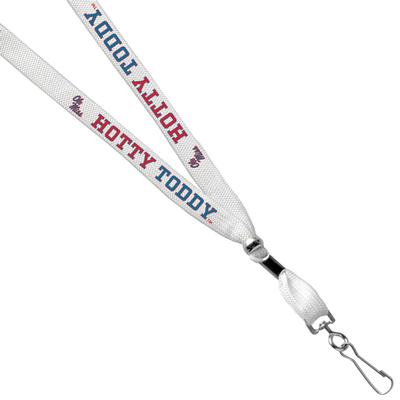 HOTTY TODDY 3/8IN SUBLIMATED LANYARD WITH SWIVEL SNAP HOOK WHITE