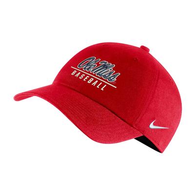 OLE MISS SCRIPT BASEBALL CAMPUS CAP RED