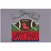 HOTTY TODDY OLE MISS FOOTBALL WOOD ORNAMENT