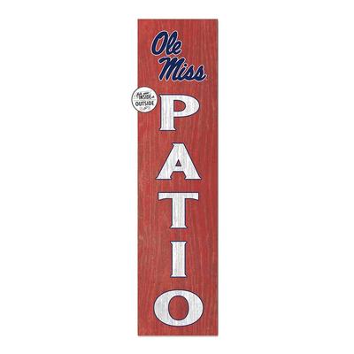 OLE MISS PATIO 12X48 LEANER WOOD SIGN RED