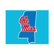 12IN STACKED OLE MISS MISSISSIPPI OUTLINE DECAL