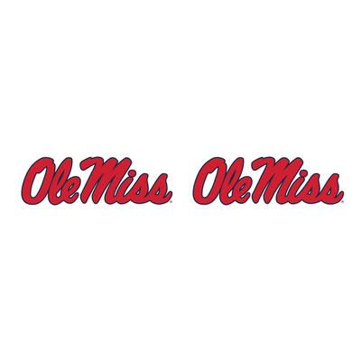 2 PACK 2IN SCRIPT OLE MISS DECAL RED