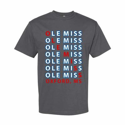 OLE MISS STACKED REPEAT TEE COOL_GREY