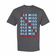 OLE MISS STACKED REPEAT TEE