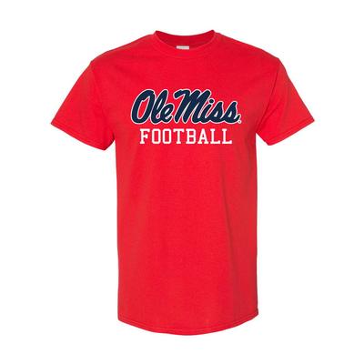 SS OLE MISS FOOTBALL TEE SHIRT SCARLET