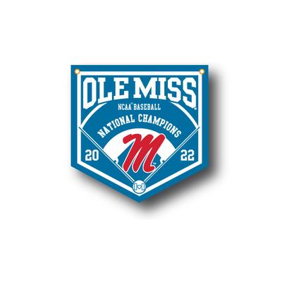 OLE MISS CWS CHAMPIONS 18X18 BANNER