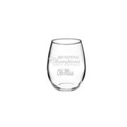 OLE MISS NATIONAL CHAMPS STEMLESS WINE GLASS