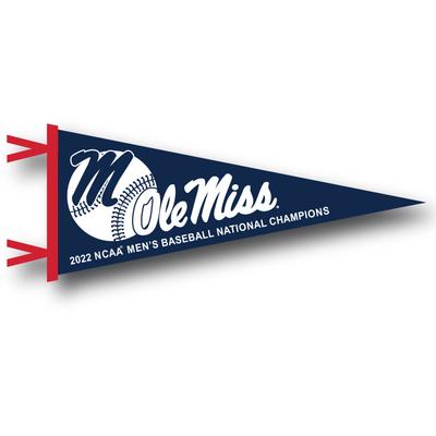 12X30 OLE MISS CWS CHAMPIONS PENNANT NAVY