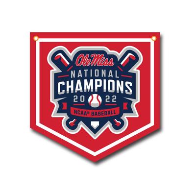 OLE MISS CWS CHAMPIONS LOGO 18X18 BANNER