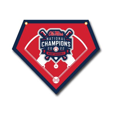18X20 OLE MISS CWS NATIONAL CHAMPIONS LOGO BANNER RED