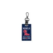 OLE MISS REBELS WOOD KEYCHAIN