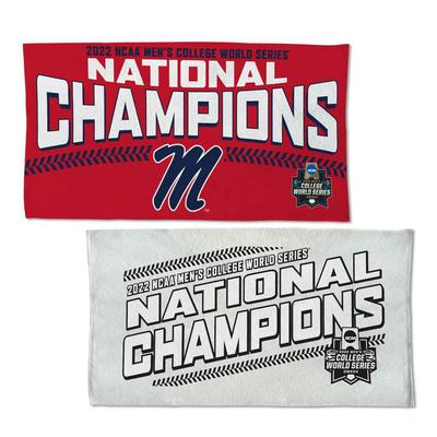 OLE MISS CWS CHAMPIONS ON FIELD BENCH TOWEL
