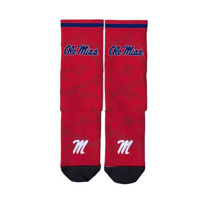 RED OLE MISS LOGO PARTICLE CLASSIC FULL SUB SOCK RED
