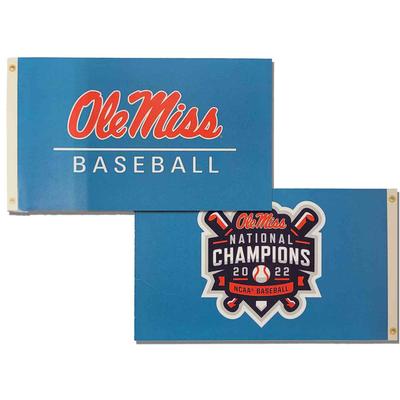 2 SIDED OLE MISS BASEBALL NATIONAL CHAMPIONSHIP 3X5 FLAG