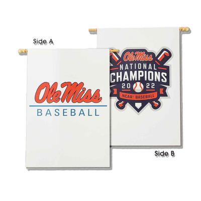 OLE MISS BASEBALL NATIONAL CHAMPIONSHIP 28X40 BANNER WHITE