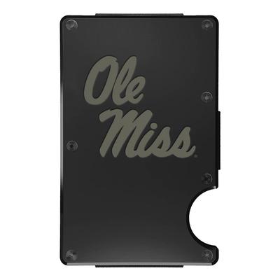 OLE MISS SCRIPT ALUMINUM WALLET MONEY CLIP BLACK